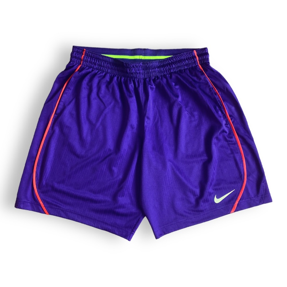 Nike Purple Swoosh Striped Athletic Workout Sports Shorts - Picture 1 of 16